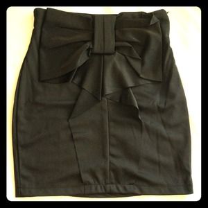 Cute detailed bow pencil highwaist skirt
