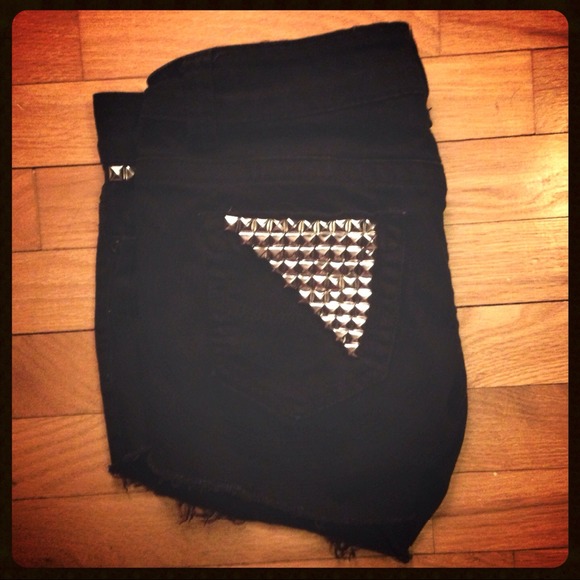 Denim - 🚫SOLD🚫Studded Black Shorts