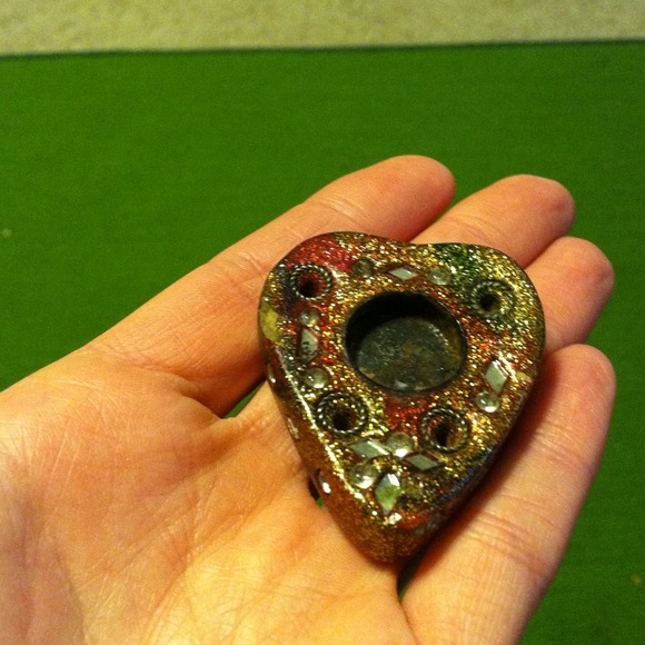Incense holder with tiny mirrors