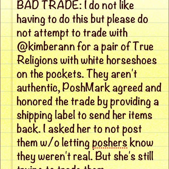 Fake True Religion's Sz 28 Warning: DON'T TRADE!