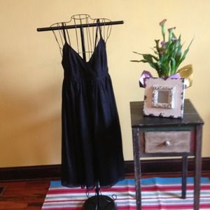 BUNDLE. J. Crew black dress and Charles David bag.