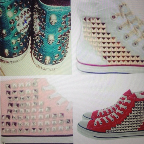 Studded converse by stitchedinbrooklyn