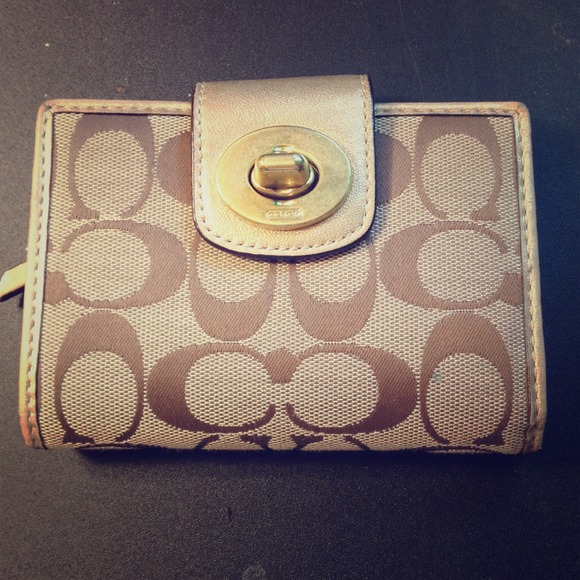 Coach Clutches & Wallets - Gold Coach Wallet