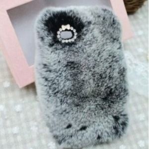 Rabbit fur phone case