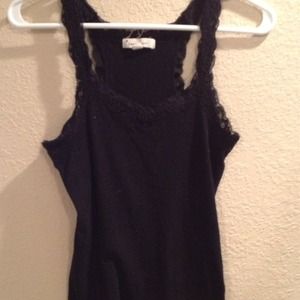 Black lace razor back tank