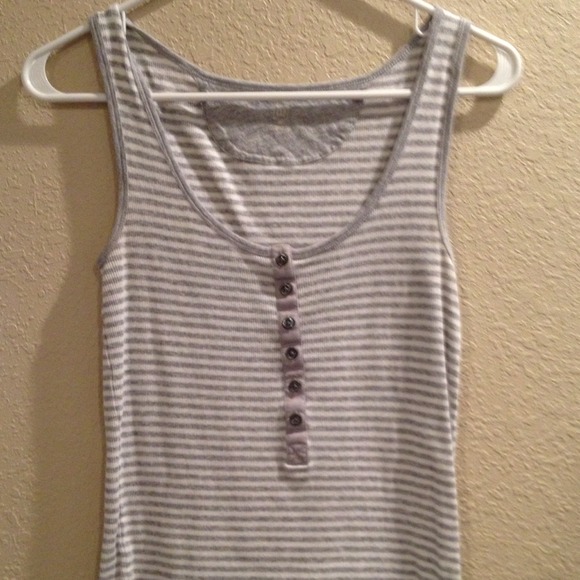 Stripped gray an white tank too