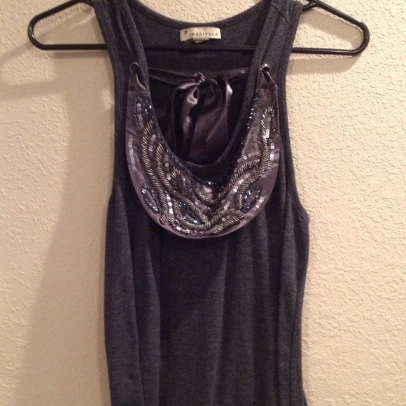 Dressy gray tank top