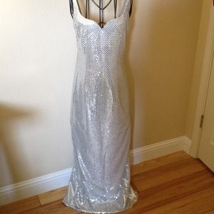 Silver sequence long gown