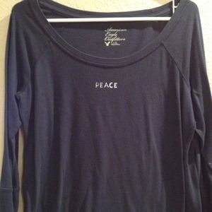 Navy blue peace half sleeve