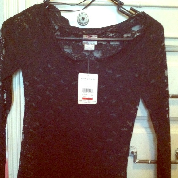 Free people black mesh shirt!! New with tags!!