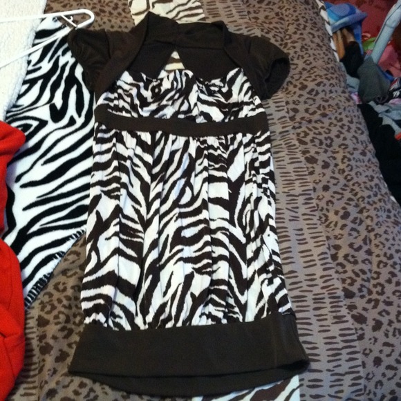 Brown zebra shirt or could be a dress