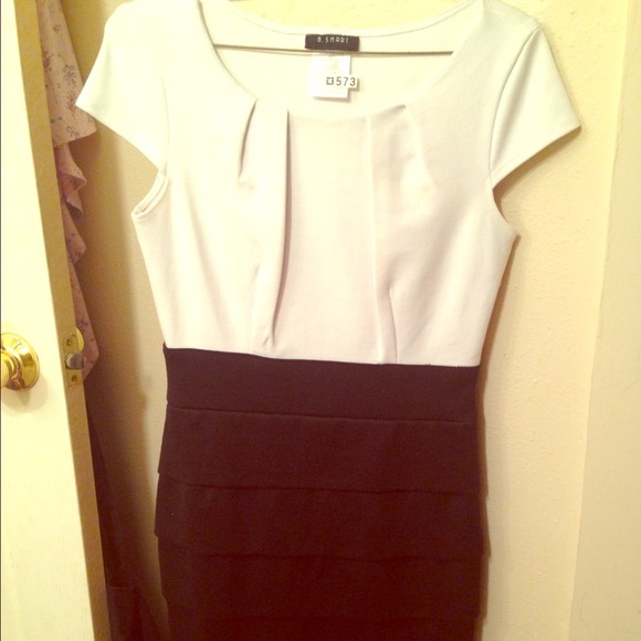 Black and off white fitted dress