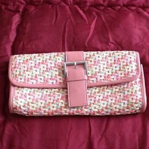Pink multicolor clutch