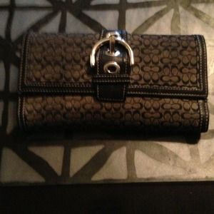 SOLD!!!!! Authentic Black Coach Signature wallet