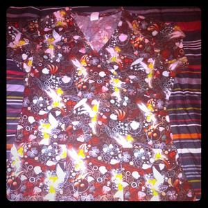 Brown Disney scrub top