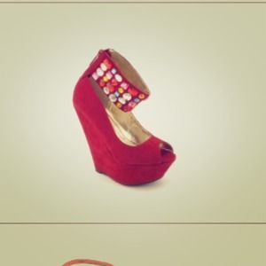 Red cute wedges