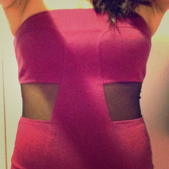 Mesh side panel purple ASOS dress