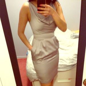 Grey scoop neck neck dress