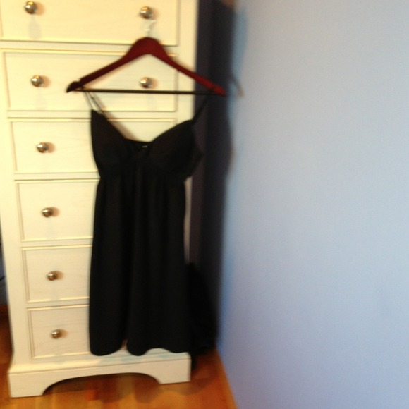 Black summer spaghetti strap silk dress