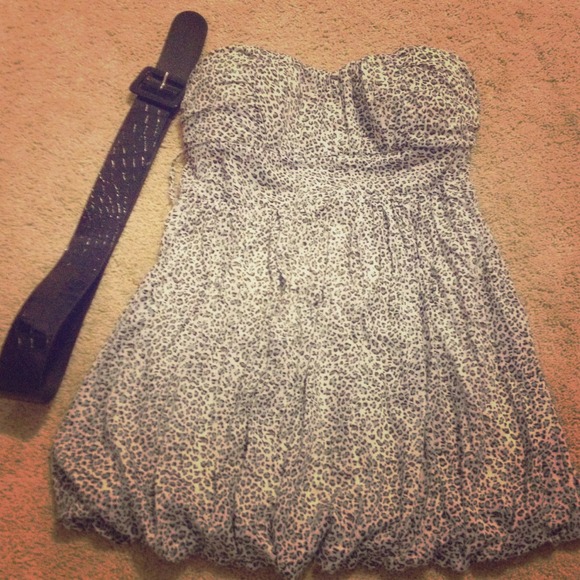 Black/white cheetah print dress.