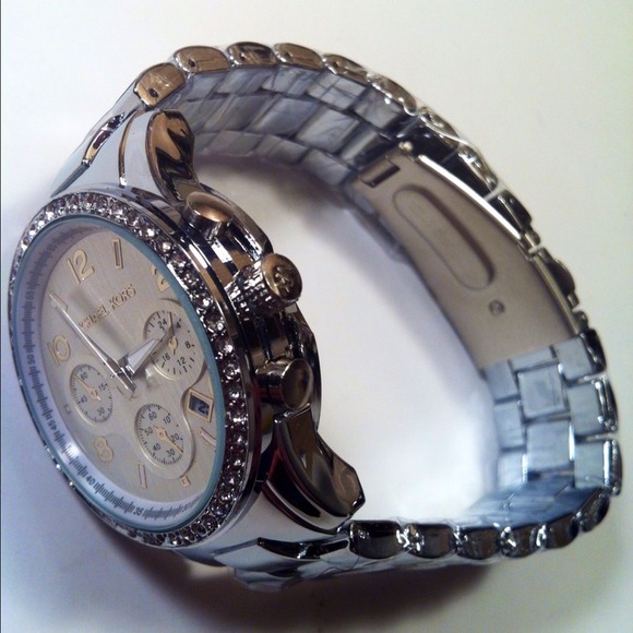 Women's Oversize Silver MK Runway Style Watch
