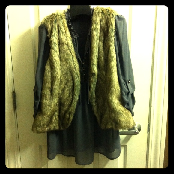 HOLD***Just like new faux fur vest
