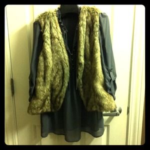 HOLD***Just like new faux fur vest