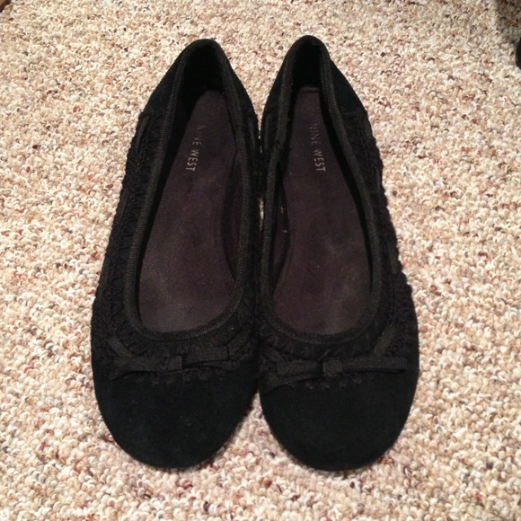 Black suede flats- Nine West