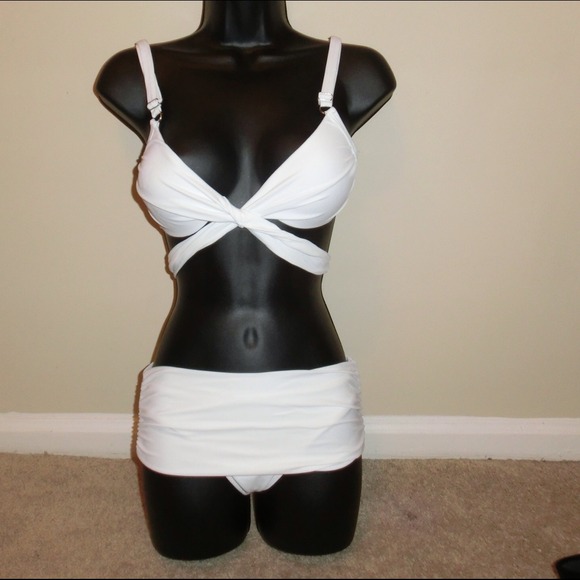 White crossover bathing suit