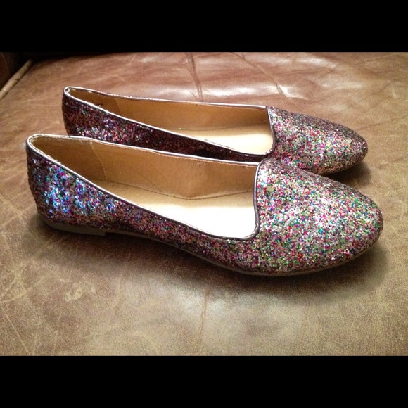 Nwot😄sz 7 madden girl multi glitter ballet flats - Picture 3 of 4