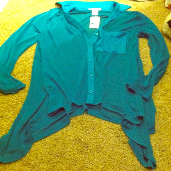 NWT chiffon asymmetrical blouse!