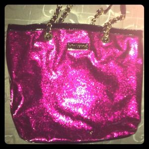 ❗Traded ❗Betsey Johnson Sparkly Pink Tote