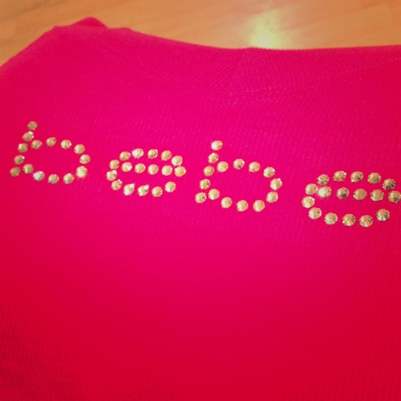 bebe Tops - BEBE Hot pink lowneck top NWOT