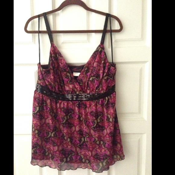 Torrid Sexy Black Hot Pink Tank Top Size 2x