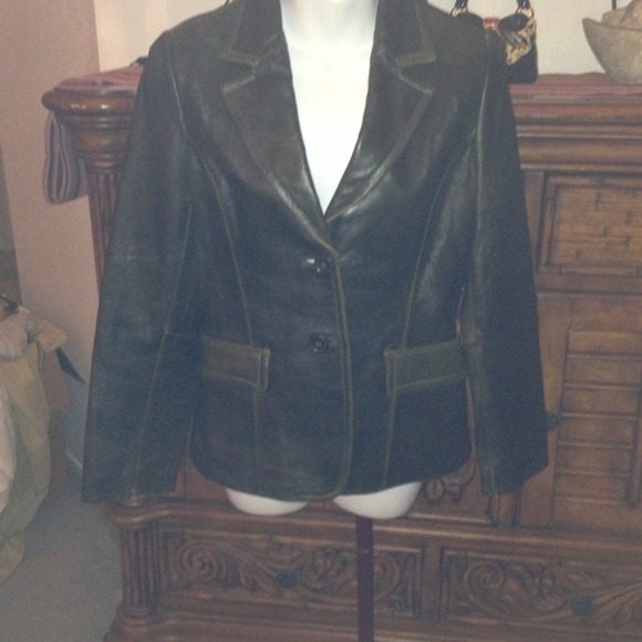 Nice!  Brown Distressed Leather Jacket