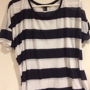 SOLD!! ❌Bundled❌H&M Blue and White striped top