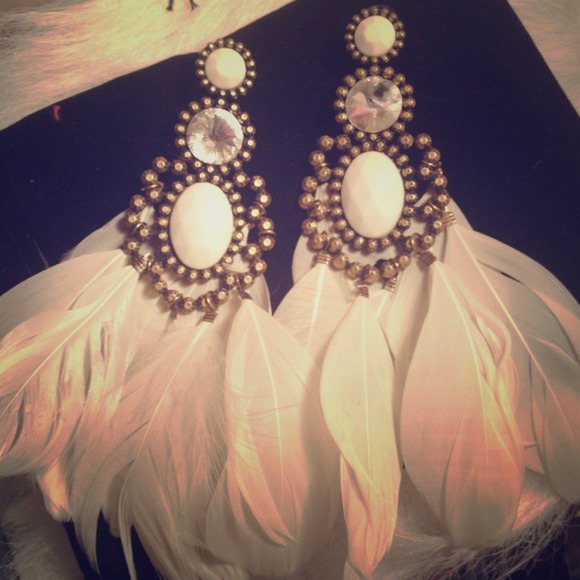 Beautiful feather accent earrings!!