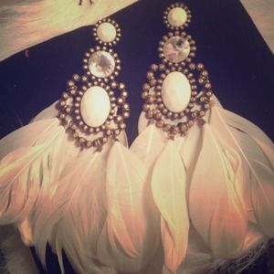 Beautiful feather accent earrings!!