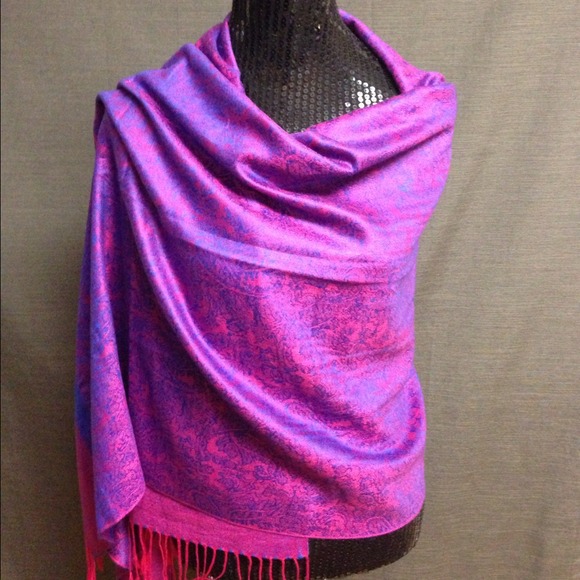 Accessories - { Pashmina Wrap } Hot Pink & Purple