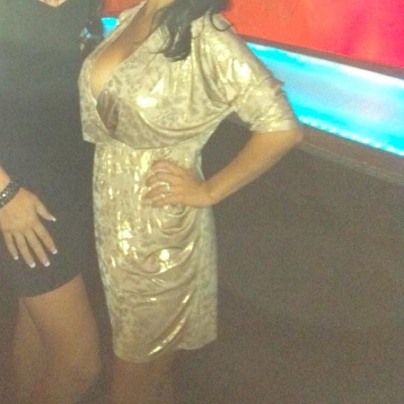 ⛔SOLD⛔Gold drape dress