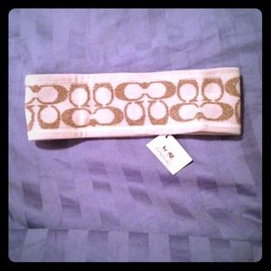 Coach cream and gold headband