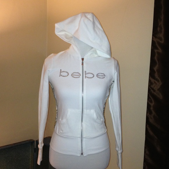 RESERVED. Bebe logo hoodie Size Small crystals
