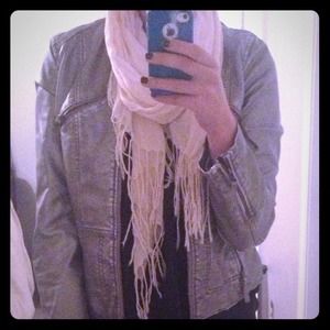 Faux Leather Silver Metallic Jacket