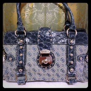 GUESS Blue Studded Satchel