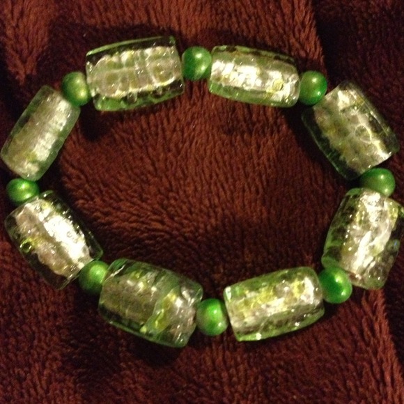 Spring green rectangles bracelet
