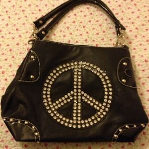 Black and red Peace Purse