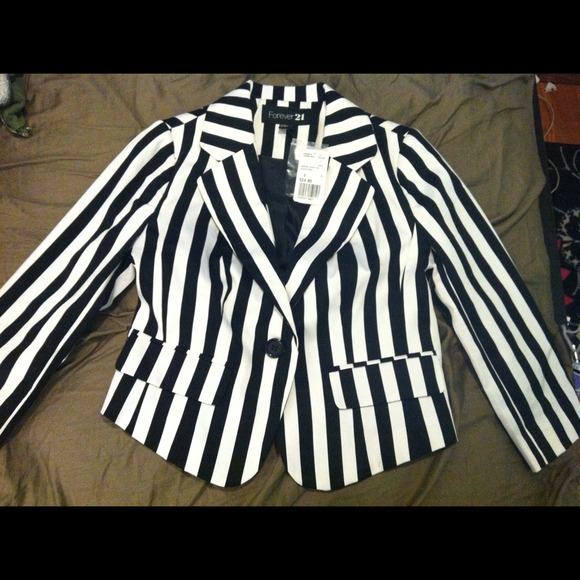 Black and white stripes, beetle juice blazer NWT.