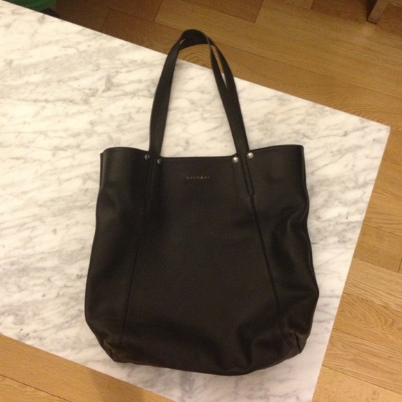 Bulgari foldable shopper in multicò calf leather.