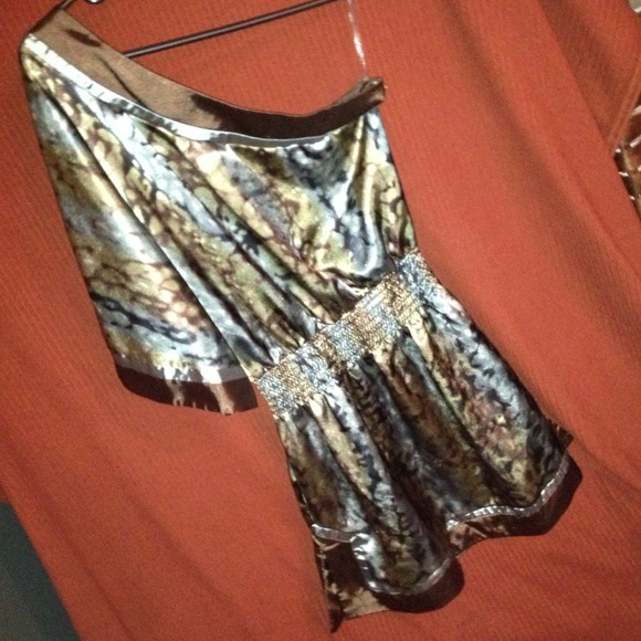 Maurice's one shoulder silk blouse