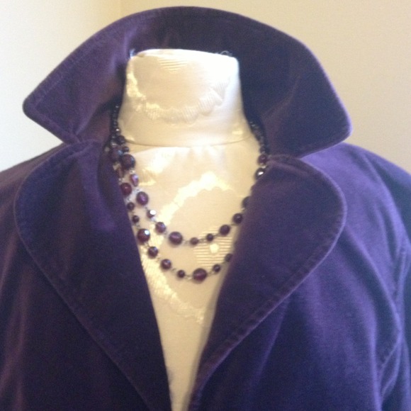 Ann Taylor LOFT purple suede jacket - Picture 2 of 4
